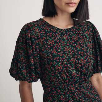 Vrouwen Nobodys Child Tallulah Midi-jurk in Allover Print Zwart - EU 34 / UK 6