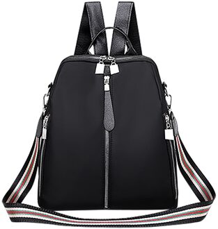 Vrouwen Nylon Rugzak Neutrale Schooltas Anti-Diefstal Waterdichte Rugzakken Casual School Schoudertas Voor Tieners Meisjes # T2 zwart