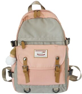 Vrouwen Nylon Waterdichte Rugzak Voor Vrouwen Schooltassen Voor Tiener Girs Vrouwelijke Rugzak Multi Pocket Mochilas grijs roze