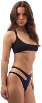 Vrouwen Off White Cut Out Bikini in Zwart-Wit Zwart/wit