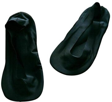 Vrouwen Onzichtbare Sok Lente Zomer Boot Sokken Korte Solid Ice Zijde Ondiep Mond No Show Antislip Korte slippers Transparant zwart