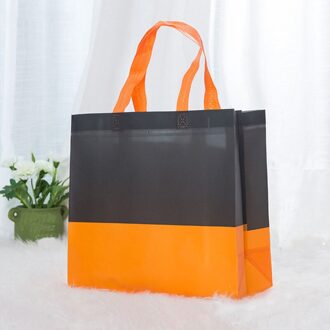 Vrouwen Opvouwbare Boodschappentas Mode Herbruikbare Eco Grote Unisex Stof Niet-geweven Handtas Draagbare Tote Kruidenier Doek Opbergzakken S / Oranje