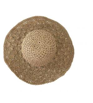 Vrouwen Opvouwbare Handgemaakte Stro Weave Brede Rand Zonnebrandcrème Hoed Cap Strand Zonnehoed Strik Stro Outdoor Strand Cap Panama Hoed khaki