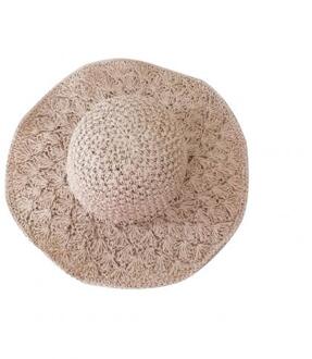 Vrouwen Opvouwbare Handgemaakte Stro Weave Brede Rand Zonnebrandcrème Hoed Cap Strand Zonnehoed Strik Stro Outdoor Strand Cap Panama Hoed Roze