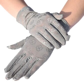 Vrouwen Outdoor Uv-Proof Riding Screen Handschoenen Show Party Huishoudelijke Mesh Ademende Handschoenen Dunne Touchscreen Dame Handschoenen #3G grijs