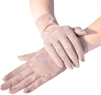 Vrouwen Outdoor Uv-Proof Riding Screen Handschoenen Show Party Huishoudelijke Mesh Ademende Handschoenen Dunne Touchscreen Dame Handschoenen #3G roze