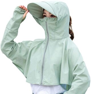 Vrouwen Outdoor Zonnebrandcrème Beschermende Cap Met Verwisselbare Nek Deksel Gezichtsmasker Sjaal Uv Bescherming Lange Mouwen Hooded Shirt GG