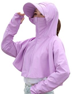 Vrouwen Outdoor Zonnebrandcrème Beschermende Cap Met Verwisselbare Nek Deksel Gezichtsmasker Sjaal Uv Bescherming Lange Mouwen Hooded Shirt PL