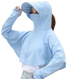 Vrouwen Outdoor Zonnebrandcrème Beschermende Cap Met Verwisselbare Nek Deksel Gezichtsmasker Sjaal Uv Bescherming Lange Mouwen Hooded Shirt SB