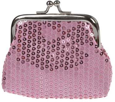 Vrouwen Pailletten Portemonnee Mini Portemonnee (Roze)