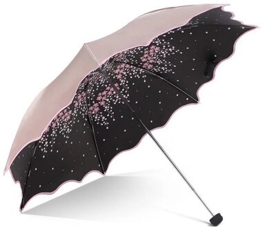 Vrouwen Paraplu Prinses Romantische Cherry 3 Floding Meisje Parasol Zonnescherm Anti-Uv Vrouwelijke Bloem Paraplu 1