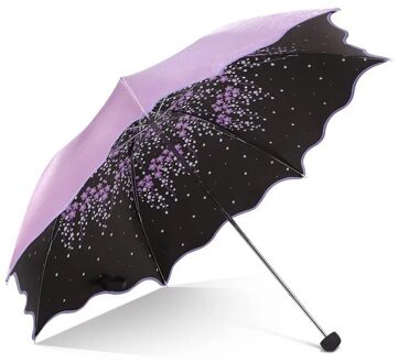 Vrouwen Paraplu Prinses Romantische Cherry 3 Floding Meisje Parasol Zonnescherm Anti-Uv Vrouwelijke Bloem Paraplu Paars
