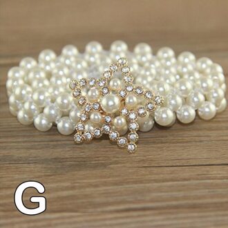 Vrouwen Party Sieraden Ketting Riem Parels Kristal Kralen Jurk Riem Bloem Gesp Tailleband Elastische Dames