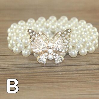 Vrouwen Party Sieraden Ketting Riem Parels Kristal Kralen Jurk Riem Bloem Gesp Tailleband Elastische Dames