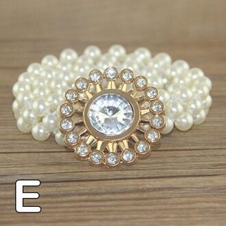 Vrouwen Party Sieraden Ketting Riem Parels Kristal Kralen Jurk Riem Bloem Gesp Tailleband Elastische Dames