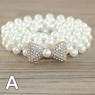 Vrouwen Party Sieraden Ketting Riem Parels Kristal Kralen Jurk Riem Bloem Gesp Tailleband Elastische Dames