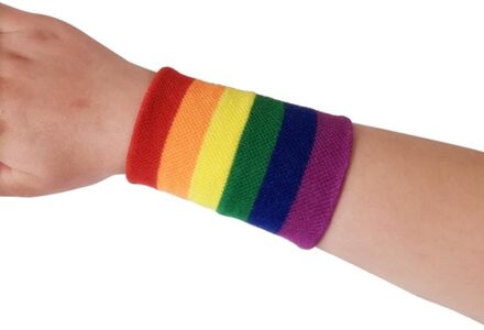 Vrouwen Pols Band Gym Dunne Breien Polsband Ventileren Pols Guard Pols Brace Fitness Running Pols Ondersteunt 05regenboog