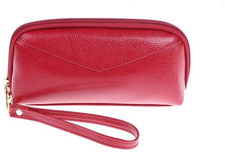 Vrouwen Portefeuilles Multi-Functionele Pu Lederen Portemonnee Portemonnee Portemonnee Kaarthouder wijn rood