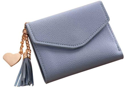Vrouwen Portemonnee Leuke Student Kwastje Hanger Trend Kleine Mode Pu Portemonnee Portemonnee Vrouwen Dames Kaart Tas Voor vrouwen Blauw