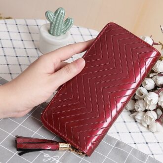Vrouwen Portemonnee Portemonnee Vrouwelijke Lange Portemonnee Gouden Zwarte Pouch Handtas voor Dame Portemonnee Kaarthouders Portefeuillesubsidies Femme wijn rood Wallets