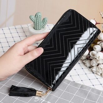 Vrouwen Portemonnee Portemonnee Vrouwelijke Lange Portemonnee Gouden Zwarte Pouch Handtas voor Dame Portemonnee Kaarthouders Portefeuillesubsidies Femme zwart Wallets