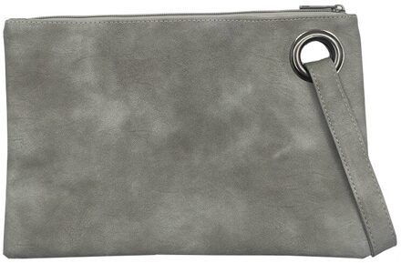 Vrouwen Portemonnees En Handtassen Luxe Solid Vrouwen Clutch Bag Lederen Envelop Tas Clutch Vrouwelijke Koppelingen Ha grijs