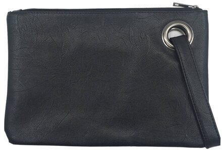 Vrouwen Portemonnees En Handtassen Luxe Solid Vrouwen Clutch Bag Lederen Envelop Tas Clutch Vrouwelijke Koppelingen Ha zwart