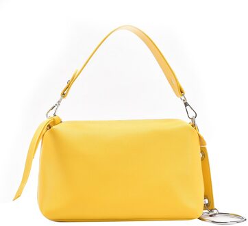 Vrouwen Pu Lederen Schoudertas Crossbody Tassen Effen Kleur Messenger Bag Elegante Dames Vintage Rits Kleine Tote Handtas geel