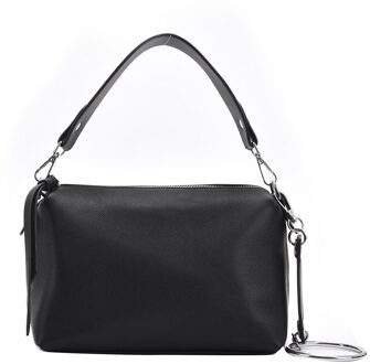 Vrouwen Pu Lederen Schoudertas Crossbody Tassen Effen Kleur Messenger Bag Elegante Dames Vintage Rits Kleine Tote Handtas zwart