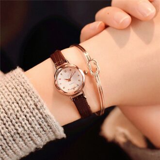 Vrouwen Quartz Analoge Klokken Kleine Wijzerplaat Delicate Luxe Wrist Horloges Relogio Feminino Dames Mode Bruin