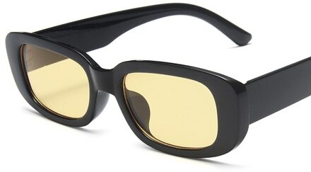 Vrouwen Rechthoek Vintage Leopard Zonnebril Lenzenvloeistof Cat Eye Driver Bril Vissen Zonnebril Vissen Brillen zwart geel