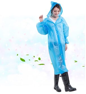 Vrouwen Regenjas Regenhoes Waterdichte Transparante Regenjassen Mantel Poncho Ondoordringbare Fietsen Regenjas Regenkleding Capa de Chuva Blauw