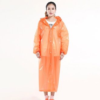 Vrouwen Regenjas Regenhoes Waterdichte Transparante Regenjassen Mantel Poncho Ondoordringbare Fietsen Regenjas Regenkleding Capa de Chuva Oranje