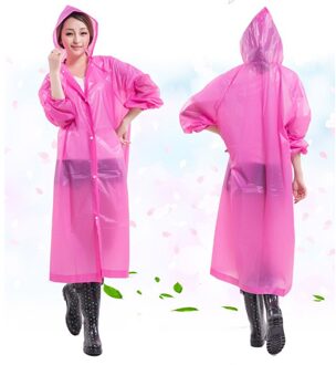 Vrouwen Regenjas Regenhoes Waterdichte Transparante Regenjassen Mantel Poncho Ondoordringbare Fietsen Regenjas Regenkleding Capa de Chuva Roze