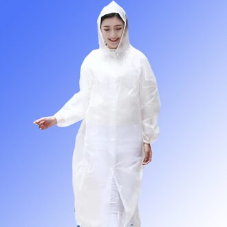 Vrouwen Regenjas Regenhoes Waterdichte Transparante Regenjassen Mantel Poncho Ondoordringbare Fietsen Regenjas Regenkleding Capa de Chuva wit