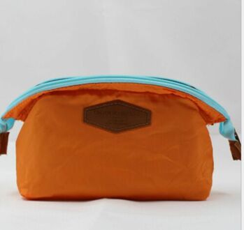 Vrouwen Reizen Make-Up Tas Dame Ritssluiting Cosmetische Pouch Clutch Handtas Casual Vrouwelijke Toilettasj Zakken Oranje