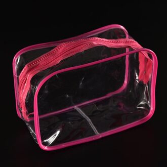 Vrouwen Reizen PVC Cosmetische Zakken Transparant Clear Rits Mannen Make Tassen Organizer Beauty Toilettas Bad Wassen Make Up Case Roze