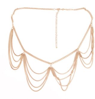 Vrouwen Retro Goud Zilver Riemen Broeksbanden Alle-Match Multilayer Lange Kwastje Voor Party Sieraden Jurk Taille Ketting Riem