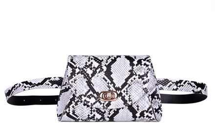 Vrouwen Riem Bag Heuptas Fanny Packwomen Opslag Pocket Borst Snake Cross Wilde Schouder Tas Поясная Сумка wit