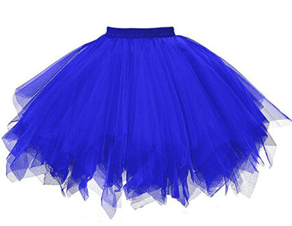 Vrouwen Rokken Baljurk Effen Rok Dansen Mini Tule Rok Meisjes Tutu Ballet Kleding Zwart Roze Geplooide Gaas Korte Rok # 5% Blauw