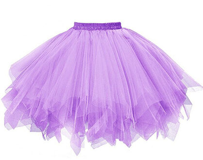 Vrouwen Rokken Baljurk Effen Rok Dansen Mini Tule Rok Meisjes Tutu Ballet Kleding Zwart Roze Geplooide Gaas Korte Rok # 5% Paars