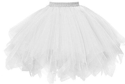 Vrouwen Rokken Baljurk Effen Rok Dansen Mini Tule Rok Meisjes Tutu Ballet Kleding Zwart Roze Geplooide Gaas Korte Rok # 5% wit