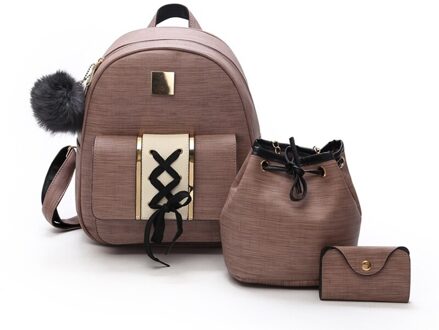 Vrouwen Rugzak Meisjes Solid Pu Lederen Schoudertas Mini Rugzak Schoudertas Vrouwen Rugzak Set Tas Mochila Femininadropshipping 50 Roze