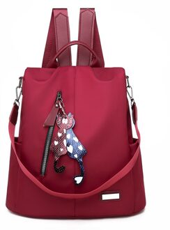 Vrouwen Rugzak Oxford Doek Materiaal Casual Dames Schoudertassen Rood