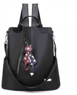 Vrouwen Rugzak Oxford Doek Materiaal Casual Dames Schoudertassen zwart