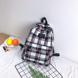 Vrouwen Rugzak Schooltassen Vrouwelijke Student Preppy Stijl Tas Geel Plaid Canvas Femme Mochila Reistas Grijs