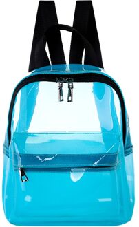 Vrouwen Rugzak Transparante Mode Veelzijdige Student Tassen Jeugd Lederen Rugzakken Mode PVC Schooltas # L5 Blauw