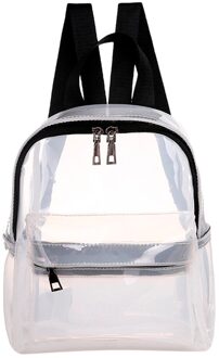 Vrouwen Rugzak Transparante Mode Veelzijdige Student Tassen Jeugd Lederen Rugzakken Mode PVC Schooltas # L5 wit