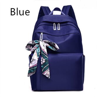 Vrouwen Rugzakken Waterdichte Oxford Doek Mode Lint Schoudertassen Zachte Schooltas Dames Anti-Diefstal Vakantiereizen Rugzakken Blauw