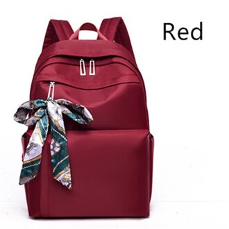 Vrouwen Rugzakken Waterdichte Oxford Doek Mode Lint Schoudertassen Zachte Schooltas Dames Anti-Diefstal Vakantiereizen Rugzakken rood